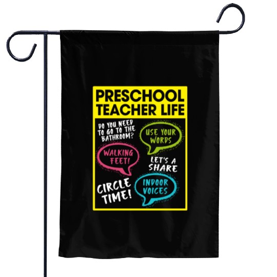 Preschool Teacher Life Garden Flags