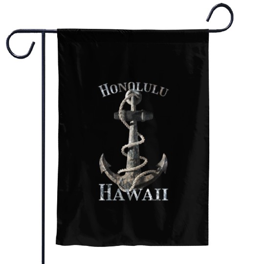 Honolulu Hawaii Nautical Anchor Sailing Garden Flags
