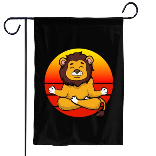 Yoga Lion, Meditation Yoga For Children And Garden Flags