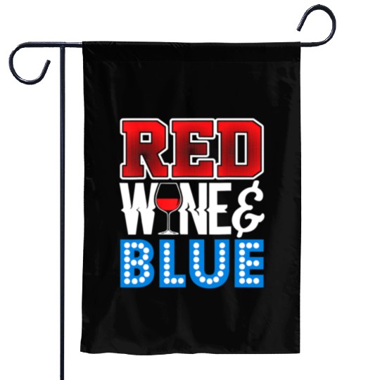 4th Of July Patriotic Red Wine Lover Cute Drinking Garden Flags