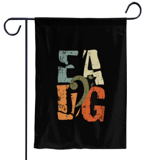 Bass Guitar Player Eadg Bass Clef For Bassist Garden Flags