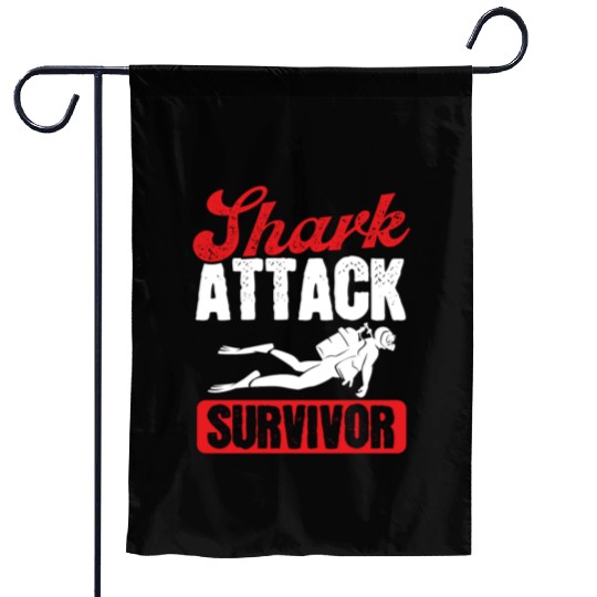Scuba Diving Shark Attack Survivor Scuba Diver Garden Flags