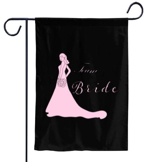 team bride pink silhouette bachelorette party Garden Flags
