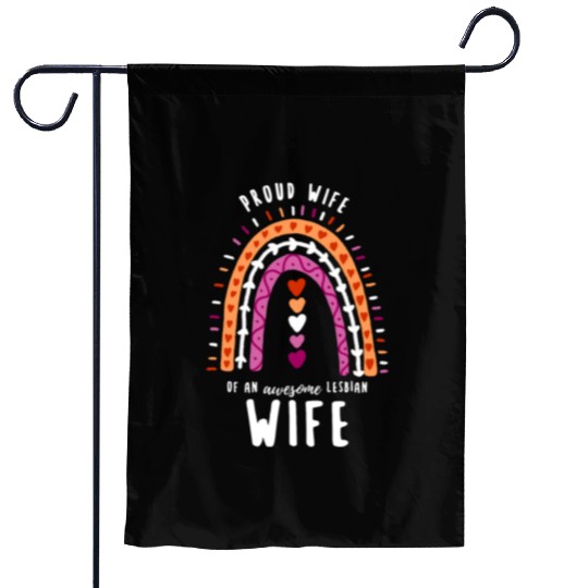 Proud Wife Lesbian Wife Rainbow Garden Flags