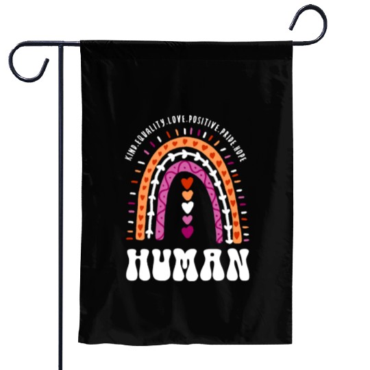 Human Lesbian Pride Boho Rainbow Garden Flags