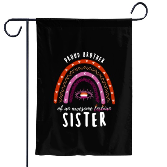 Rainbow Brother Lesbian Sister Garden Flags