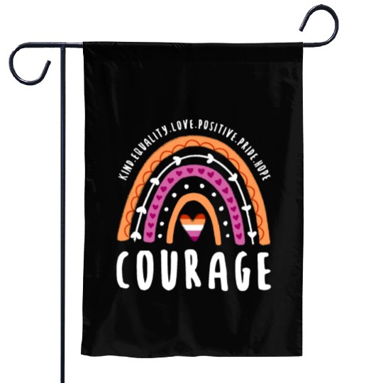 Courage Lesbian Pride Rainbow Garden Flags