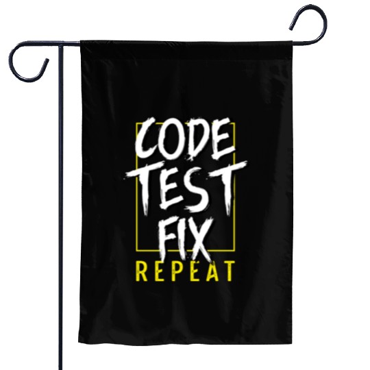 Code Test Fix Computer Engineer Gift Garden Flags