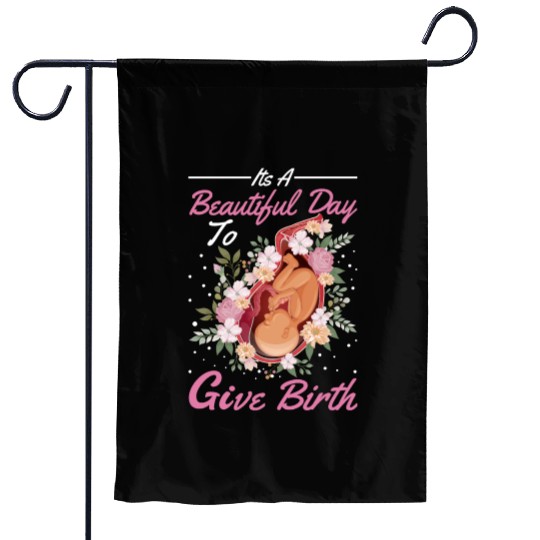Midwife Cute Flowers Baby Catcher Doula Garden Flags
