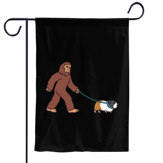 Bigfoot Sasquatch Walking Guinea Pig Garden Flags