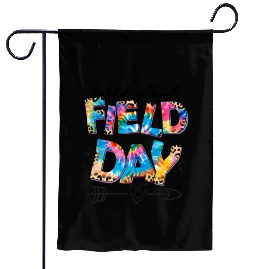Tie dye leopard Wild About Field Day Teacher Kids Garden Flags