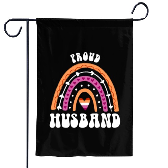 Proud Husband Lesbian Pride Rainbow Garden Flags