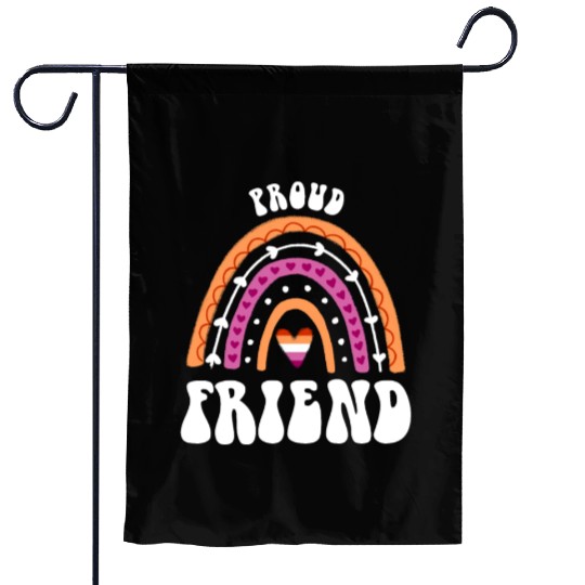 Proud Friend Lesbian Pride Rainbow Garden Flags