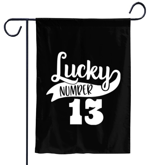 Lucky Number 13 Birthday Party Design Garden Flags