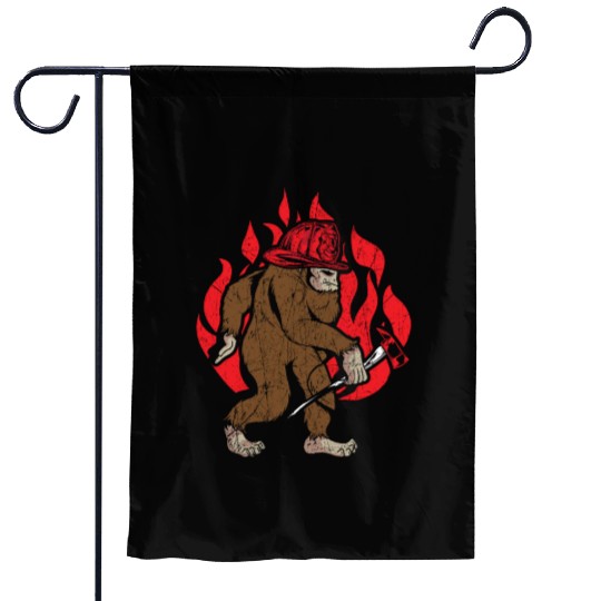 Firefighting Fireman Firefighter Fire Bigfoot Garden Flags