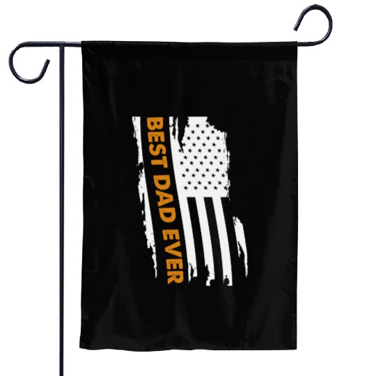 Father's Day Best Dad Ever with Us American Flag Garden Flags