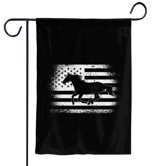 Patriotic Horse American Flag Horseback Riding Garden Flags