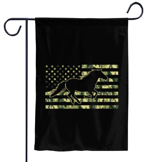 Horse American Camo Flag Horseback Riding Garden Flags