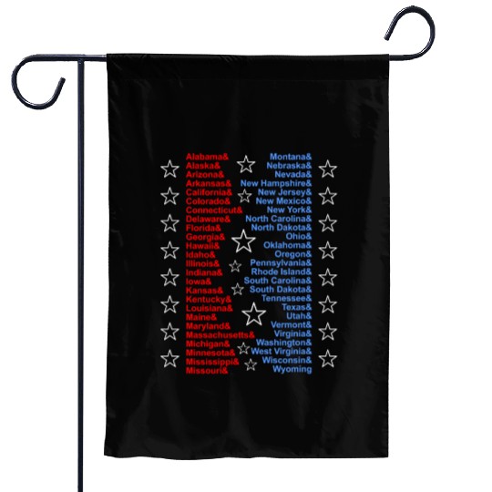 Patriotic Fifty States Red White Blue Garden Flags