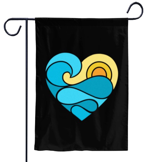 Summer Heart Ocean Garden Flags