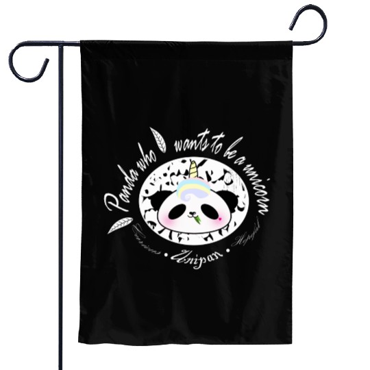 Panda who wants to be a unicorn, Unipan #3 Garden Flags