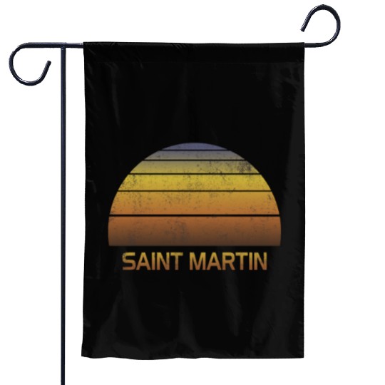 Vintage Sunset Family Vacation Souvenir Saint Garden Flags