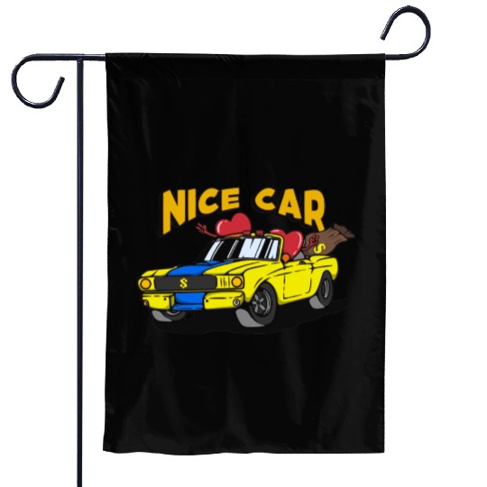 Nice Car Art Garden Flags