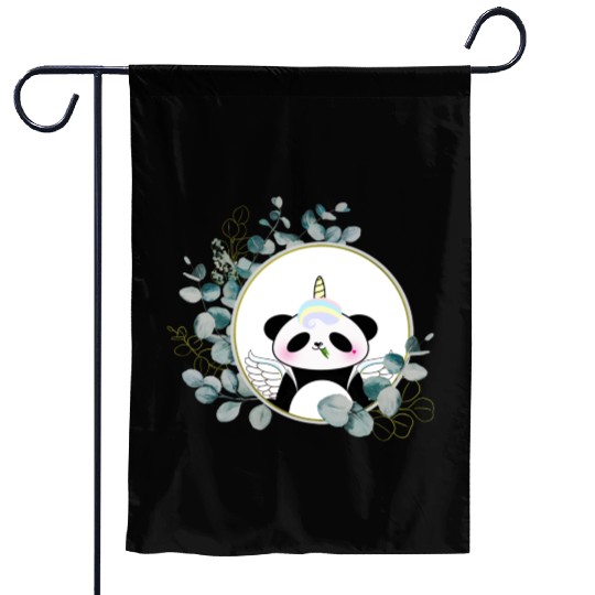 Panda who wants to be a unicorn, Unipan #6 Garden Flags