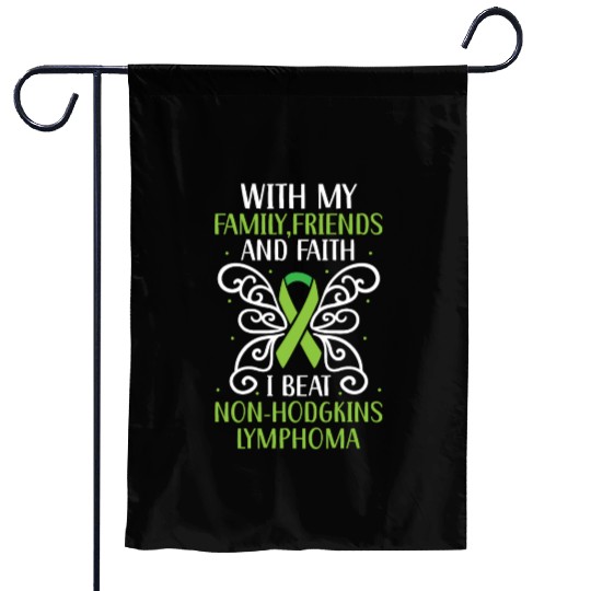 I Beat Non-Hodgkin Lymphoma Cancer Survivor Garden Flags