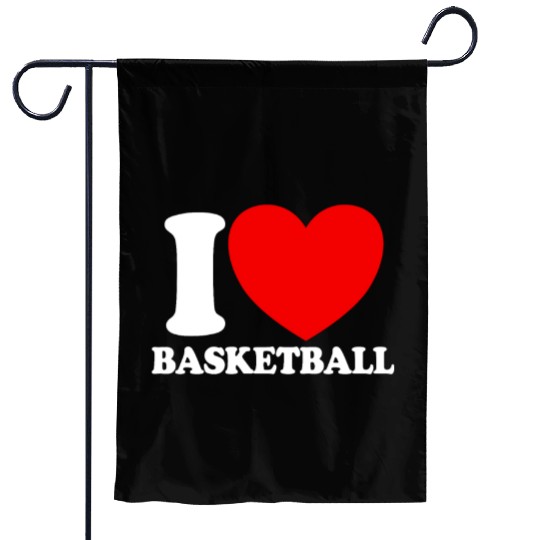 I Love Basketball Red Heart Hoop B-Ball Basketball Garden Flags