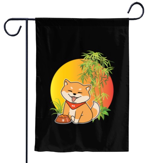 Shiba Inu Japanese Dog Breed Bamboo Plant Hunting Garden Flags