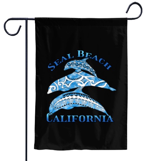 Seal Beach California Vacation Tribal Dolphins Garden Flags