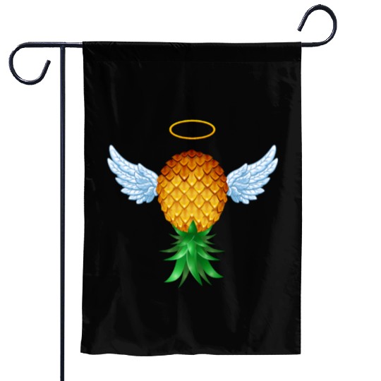 Cute Swinger Upside Down Pineapple Angel Wings Garden Flags