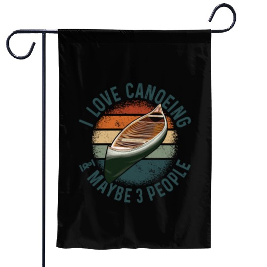 Canoe Canoeing Vintage Retro I Garden Flags