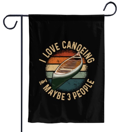 Canoe Canoeing Vintage Retro I Garden Flags