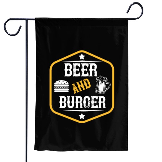 Beer and burger Garden Flags