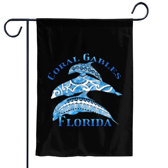 Coral Gables Florida Vacation Tribal Dolphins Garden Flags