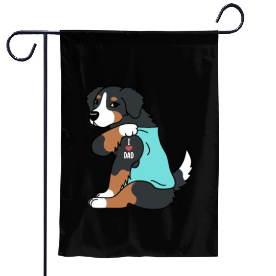 I Love Dad Bernese Mountain Dog Garden Flags