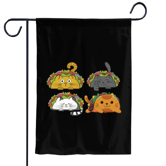 Cute Taco Cats Mexican Taco Lover Garden Flags