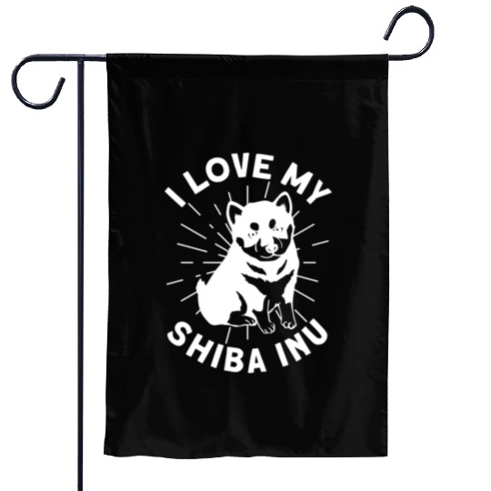 I Love My Shiba Inu Japanese Dog Breed Hunting Dog Garden Flags