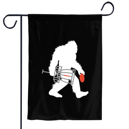 Bigfoot Disc Golf Cryptid Sasquatch Disc Golfer Garden Flags