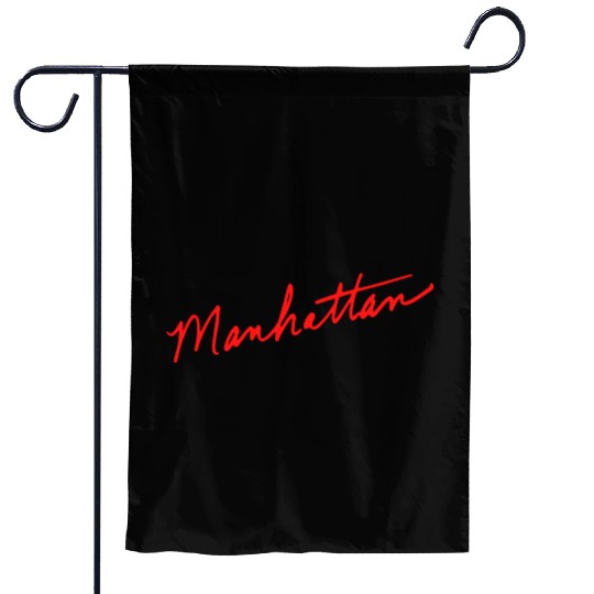 Manhattan handwritten red New York City Garden Flags