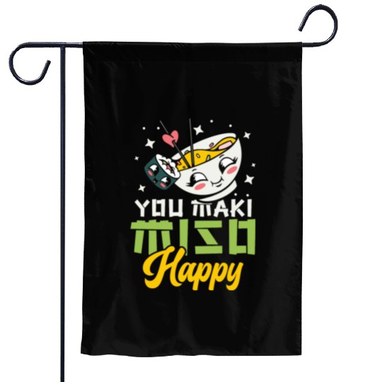 You Maki Miso Happy Ramen Lover Japan Japanese Garden Flags