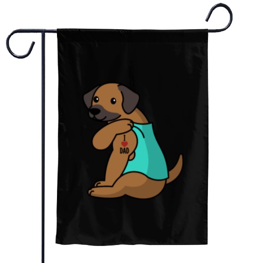 I Love Dad Rhodesian Ridgeback Garden Flags