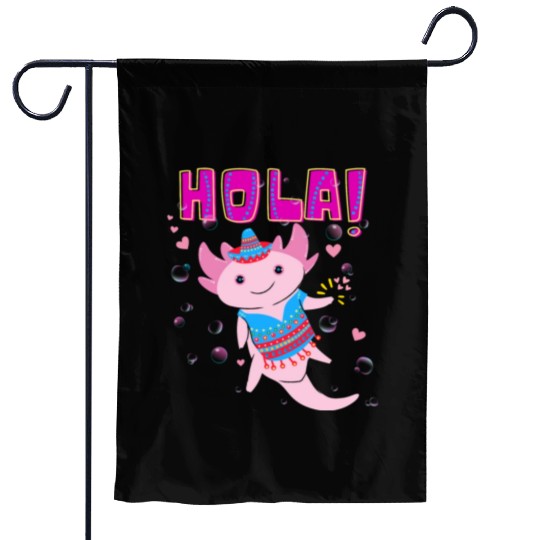 Hola Cute Axolotl - 2 Garden Flags