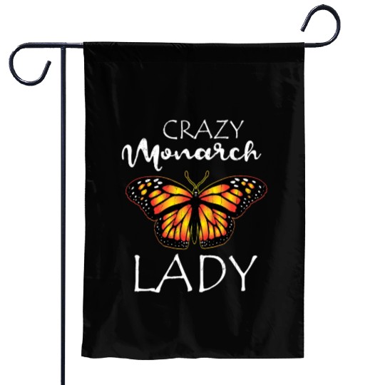 Crazy Monarch Butterfly Lady Butterflie Lover Cute Garden Flags