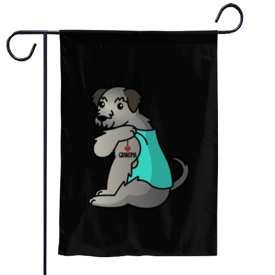 Irish Wolfhound I Love Grandma Garden Flags