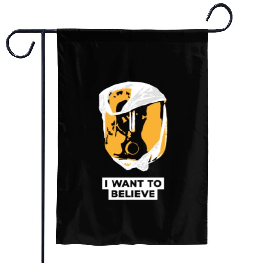 I Want To Believe 001 Skull Garden Flags