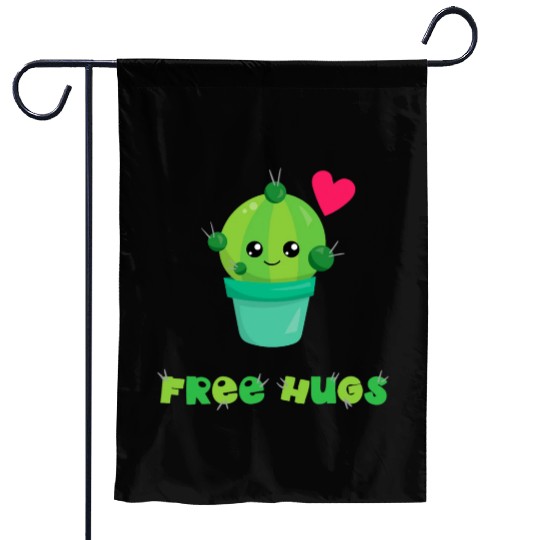 Free Hugs Garden Flags Succulent Pun Cactus Gardening