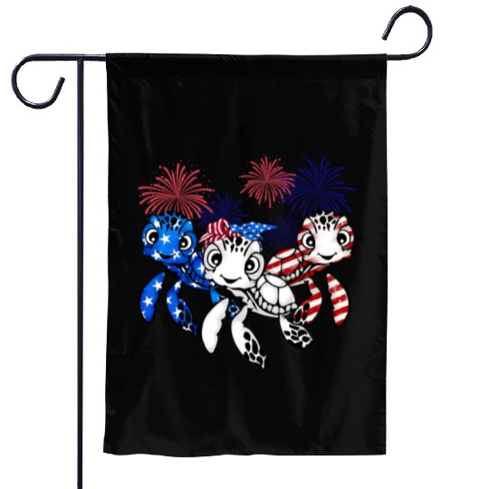 Gift for turtle lover fourth of july 4th of july Garden Flags